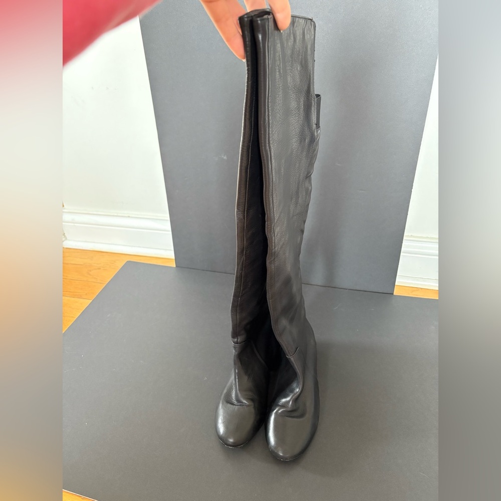 Chinese Laundry Tally‎ Black Leather Slate Tall Knee-High Boots 6 Soft